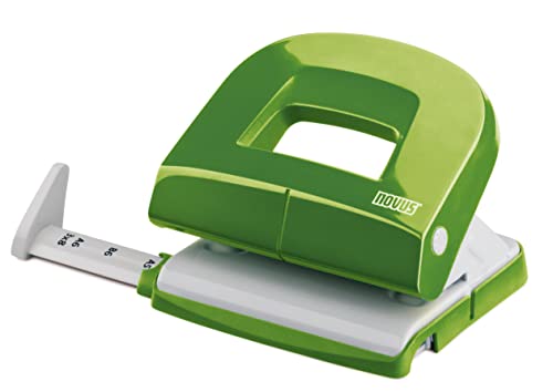 Novus E 216 Locher (16 Blatt Lochleistung, mit Anschlagschiene, für Büro und Schreibtisch) grün glänzend von Novus