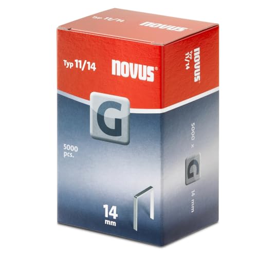 Novus Flachdrahtklammern für Hammertacker 14 mm, 5000 Klammern vom Typ G 11/14, Heftmittel aus verzinktem Stahldraht Novus Flachdrahtklammern für Hammertacker 14 mm, 5000 Klammern vom Typ G 11/14, Heftmittel aus verzinktem Stahldraht von Novus
