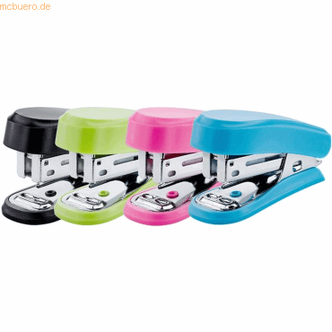 Novus Heftgerät Mini 12 Blatt 20mm (Blister) farbig sortiert von Novus