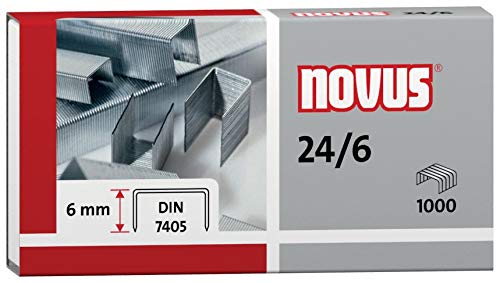 Novus Heftklammern 24/6 DIN, Box mit 1000 Heftklammern von Novus