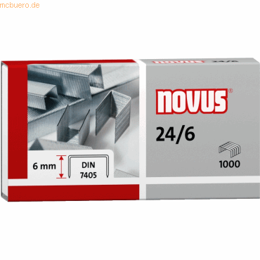 Novus Heftklammern 24/6 DIN verzinkt VE=1000 Stück von Novus