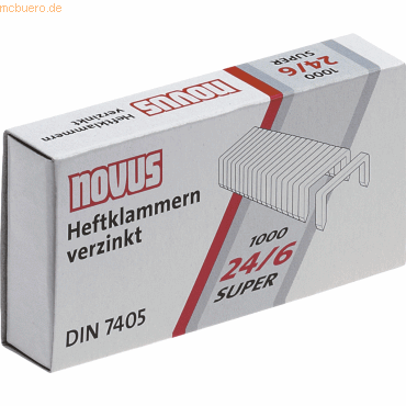 Novus Heftklammern 24/6 verzinkt VE=1000 Stück von Novus