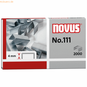 Novus Heftklammern Nr. 111 verzinkt VE=2000 Stück von Novus