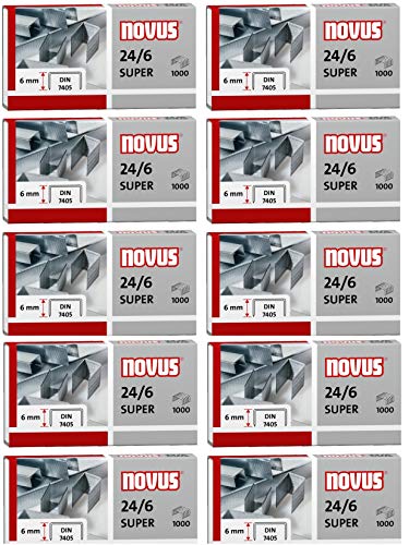Novus Standardheftklammer für Büroheftgeräte (10, 24/6 Super) von Novus