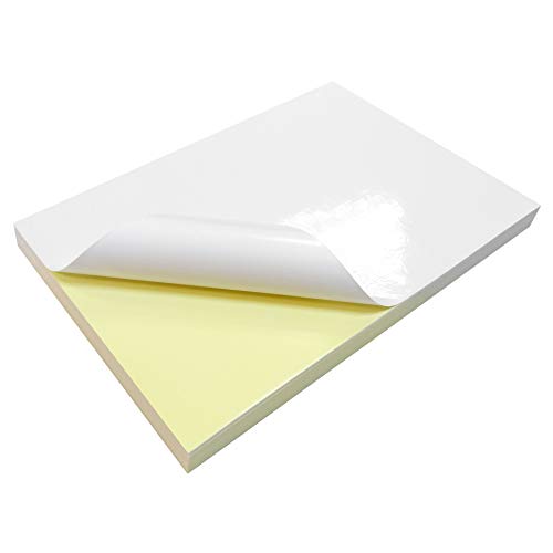 Fotopapier, A4, selbstklebend, glänzend, 145 g/m². Glänzende Oberfläche auf einer Seite, die andere Seite kann abgezogen werden, um eine selbstklebende Rückseite zu enthüllen. von Now Ink Ltd