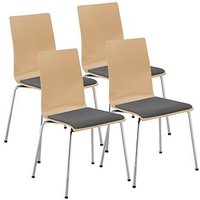 4 Nowy Styl Schalenstühle Cafe VII buche, grau Holz 4 Nowy Styl Schalenstühle Cafe VII buche, grau Holz von Nowy Styl