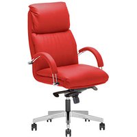 Nowy Styl Chefsessel Nadir Steel Kunstleder rot, Gestell alu von Nowy Styl