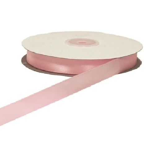 Satinband, doppelseitig, 50 m x 10 mm, verschiedene Farben, für Zeremonien, Geschenke, Gastgeschenke (30 Schwarz) (Rosa) von Np-Italia