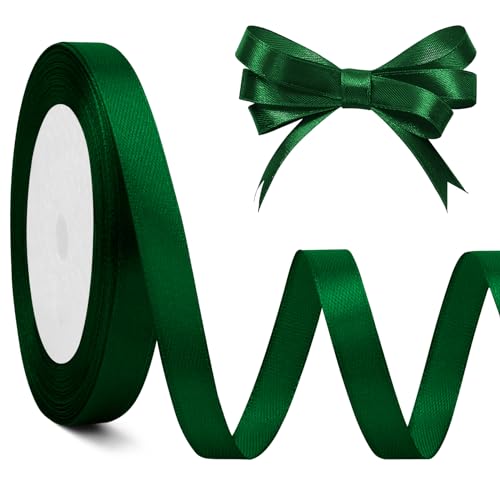 Nsetriu Grünes Satinband 10mm x 23m, Hochwertiges Polyester, Dunkles Grün, Satinband, Dekoband, Weihnachtsdeko, Satin Band Für Einladungskarten, Partei, Graduierung, Blumensträuße, Hochzeit Nsetriu Grünes Satinband 10mm x 23m, Hochwertiges Polyester, Dunkles Grün, Satinband, Dekoband, Weihnachtsdeko, Satin Band Für Einladungskarten, Partei, Graduierung, Blumensträuße, Hochzeit von Nsetriu