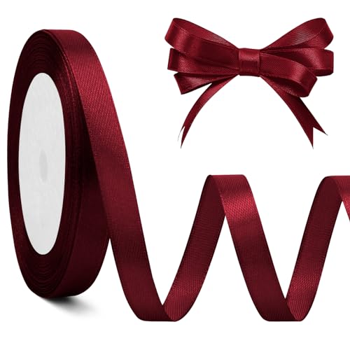 Geschenkband Rot Satinband Rotwein 10mm, 23 Meters Satinband Bordeaux Weinrot Geschenkband Weihnachten Rot Für Hochzeit, Taufe Und Geburtstag Geschenke,Satin Dekoband, Deko Band Geschenkverpackung Geschenkband Rot Satinband Rotwein 10mm, 23 Meters Satinband Bordeaux Weinrot Geschenkband Weihnachten Rot Für Hochzeit, Taufe Und Geburtstag Geschenke,Satin Dekoband, Deko Band Geschenkverpackung von Nsetriu