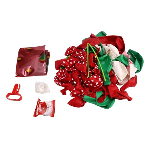 Nsssunnre Erdbeer-Ballon-Girlandenbogen-Set, 92-Teilig, Erdbeer-Sammeldekoration, Rot-Rosa Gepunktete Erdbeer-Folienballons Nsssunnre Erdbeer-Ballon-Girlandenbogen-Set, 92-Teilig, Erdbeer-Sammeldekoration, Rot-Rosa Gepunktete Erdbeer-Folienballons von Nsssunnre