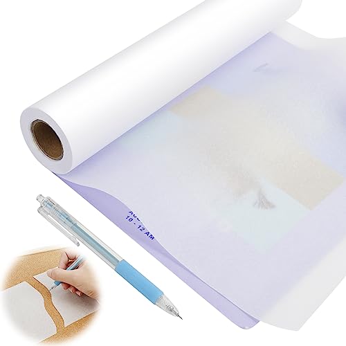 Schnittmusterpapier(31cm x 46m) Transparentpapier Rolle Skizzenrolle Seidenpapier Malpapier mit 1x Papierschneider Stift Architektenpapier Rolle für Zeichnen Skizzieren Verpackung von Nswayy
