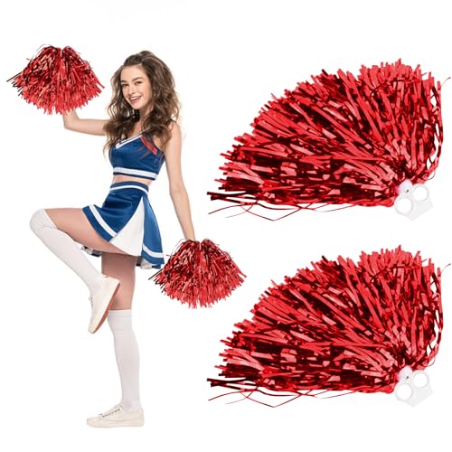 Cheerleader Pompons, 2 Stück Pompoms Cheerleading mit Handle, Sportteams Pompons, Tanzpuschel, Cheers Ball, für Sportveranstaltungen Tanz Party Ballspiele Karnevalspartys Verwendet (A) von Ntwdby