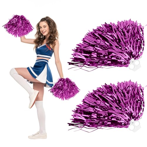 Cheerleader Pompons, 2 Stück Pompoms Cheerleading mit Handle, Sportteams Pompons, Tanzpuschel, Cheers Ball, für Sportveranstaltungen Tanz Party Ballspiele Karnevalspartys Verwendet (B) von Ntwdby