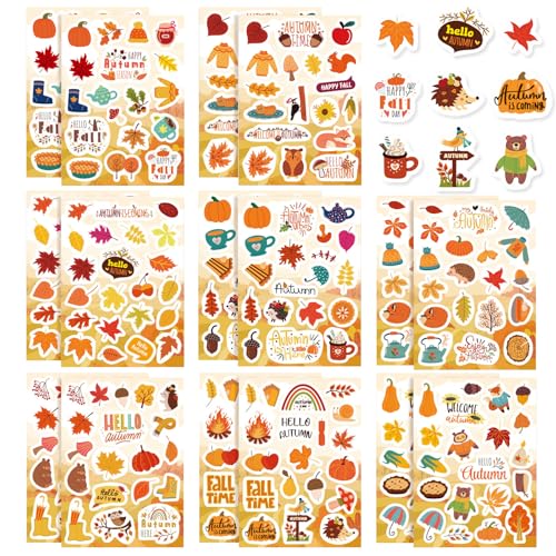 Herbst Aufkleber für Kinder, 16 Stück Herbst Sticker mit Kürbis, Ahornblatt Und Igel Mustern, für Scrapbooking Und Karte Zum Basteln, Herbstdeko Aufkleber für Thanksgiving Und Herbstfest Herbst Aufkleber für Kinder, 16 Stück Herbst Sticker mit Kürbis, Ahornblatt Und Igel Mustern, für Scrapbooking Und Karte Zum Basteln, Herbstdeko Aufkleber für Thanksgiving Und Herbstfest von Ntwdby