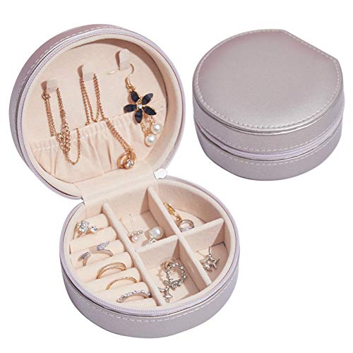 NuAngela Schmuckkästchen Klein,Kleine Reise Schmuckschatulle, Schöner Schmuckkoffer, PU Leder Mini Aufbewahrungsbox, Damen Halskette Ohrringe Ring Accessoires Schmuckschatulle Jewelry Box von NuAngela