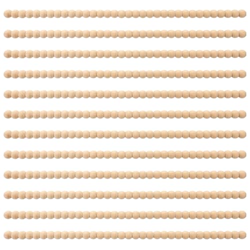 Nuanchu Dekorative Perlenverzierungen, halbe Holzperlen, Zierleiste, 14 mm, 190 cm, unlackiert, 3D-Perlen, Holzform, niedlich, DIY, für Zuhause, Wand, Schrank, Regal, Fenster, Tür, 12 Stück Nuanchu Dekorative Perlenverzierungen, halbe Holzperlen, Zierleiste, 14 mm, 190 cm, unlackiert, 3D-Perlen, Holzform, niedlich, DIY, für Zuhause, Wand, Schrank, Regal, Fenster, Tür, 12 Stück von Nuanchu