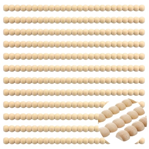 Nuanchu Dekorative Perlenverzierungen, halbe Holzperlen, Zierleiste, 15,1 cm, unlackiert, 3D-Perlen, Holzform, niedlich, DIY, für Zuhause, Wand, Schrank, Regal, Fenster, Tür, 20 mm, 12 Stück Nuanchu Dekorative Perlenverzierungen, halbe Holzperlen, Zierleiste, 15,1 cm, unlackiert, 3D-Perlen, Holzform, niedlich, DIY, für Zuhause, Wand, Schrank, Regal, Fenster, Tür, 20 mm, 12 Stück von Nuanchu