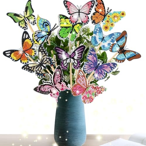 Nuangoo Diamond Painting Schmetterling 12Stück Schmetterling Diamond Painting Kits Diamond Painting Frühling Schmetterling Deko DIY Basteln Ornaments Zubehör für Kinder Ideal für Gärten und Innenräume Nuangoo Diamond Painting Schmetterling 12Stück Schmetterling Diamond Painting Kits Diamond Painting Frühling Schmetterling Deko DIY Basteln Ornaments Zubehör für Kinder Ideal für Gärten und Innenräume von Nuangoo