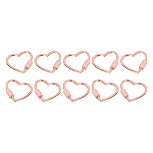 10 x Herz-Karabinerhaken mit Schraubverschluss, Schlüsselanhänger-Clip, Karabinerhaken für Tasche, Handtasche, Gurt, Metall, Schlüsselanhänger-Zubehör 10 x Herz-Karabinerhaken mit Schraubverschluss, Schlüsselanhänger-Clip, Karabinerhaken für Tasche, Handtasche, Gurt, Metall, Schlüsselanhänger-Zubehör von Nucelit