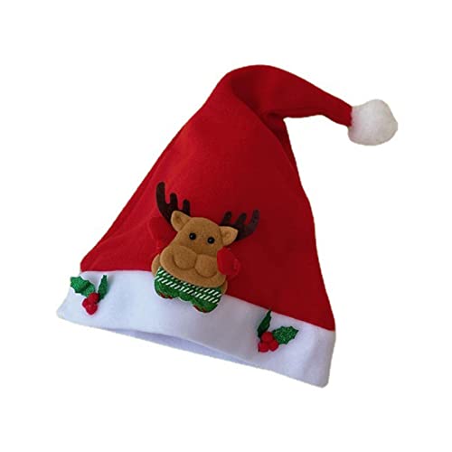 Nucelit Weihnachtsmütze aus Plüsch, Uni, einzigartig, Cartoon-Weihnachtsmann, Rentier, Erwachsene und Kinder, Weihnachtsmütze für Urlaubsparty Nucelit Weihnachtsmütze aus Plüsch, Uni, einzigartig, Cartoon-Weihnachtsmann, Rentier, Erwachsene und Kinder, Weihnachtsmütze für Urlaubsparty von Nucelit