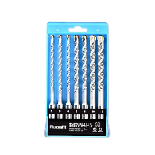 Nucraft Betonbohrer Set 7-tlg SDS-Plus 160mm– 4-Schneiden Industriequalität,mit Multi-KVS-Helixnut, Hartmetallschneide –Industriequalität, für Beton, Granit & Stein Nucraft Betonbohrer Set 7-tlg SDS-Plus 160mm– 4-Schneiden Industriequalität,mit Multi-KVS-Helixnut, Hartmetallschneide –Industriequalität, für Beton, Granit & Stein von Nucraft