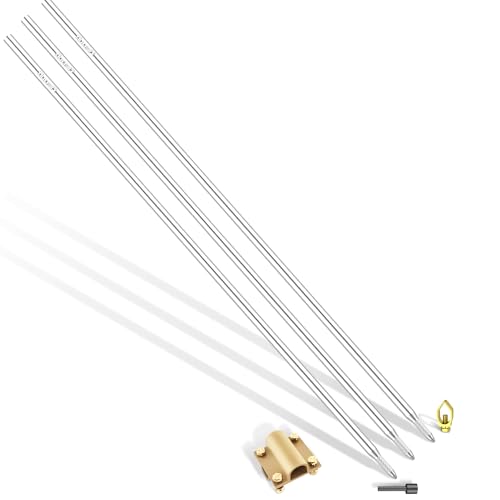 Nucraft Tiefenerder V4A Edelstahl Erder Erdung Staberder Blitzableiter Ø20mm umfassen Ø20mm Messing kreuzverbinder, mit Klemme SET 1M 3M 4M Zusammensetzung (SET 3M Ø20 3x1000mm) von Nucraft