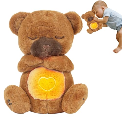 Nudorpn Angst Relief beruhigende Atembär, Angst Relief Bär Plüsch mit Musik Rhythmuslicht, Weiche Babys Stofftiere Plüschspielzeug für Kinder von Nudorpn