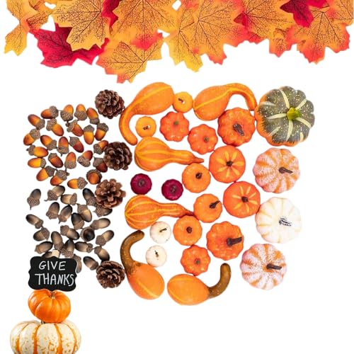 Nudorpn Deko Kürbisse,166/180 Stücke Herbst Kürbis Für Zuhause | Herbstschmuck Für Halloween Weihnachten Türkränze Kamin Eingangsbereich Nudorpn Deko Kürbisse,166/180 Stücke Herbst Kürbis Für Zuhause | Herbstschmuck Für Halloween Weihnachten Türkränze Kamin Eingangsbereich von Nudorpn