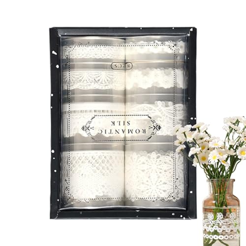 Nudorpn Gebändertes Klebeband - Journal Klebeband,Romantische PET-Spitzenaufkleber Für Zuhause Hochzeit Fotobuch Dekoration Geschenkverpackung Nudorpn Gebändertes Klebeband - Journal Klebeband,Romantische PET-Spitzenaufkleber Für Zuhause Hochzeit Fotobuch Dekoration Geschenkverpackung von Nudorpn