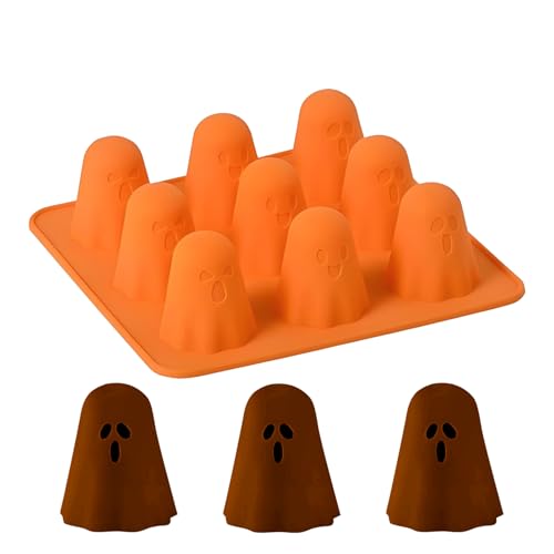 Nudorpn Geist Silikonform,Antihaft Bonbonformen | 3D Backformen Für Halloween Schokolade Süßigkeiten Seife Dessert Kaltgetränk von Nudorpn