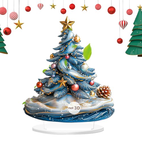 Nudorpn Weihnachtsornament aus Acryl, 2D-Weihnachtsbaum aus Acryl für Büro | Partydekoration für Tisch, Büro, Haus, Schlafzimmer, Esszimmer, Wohnzimmer, Nudorpn Weihnachtsornament aus Acryl, 2D-Weihnachtsbaum aus Acryl für Büro | Partydekoration für Tisch, Büro, Haus, Schlafzimmer, Esszimmer, Wohnzimmer, von Nudorpn