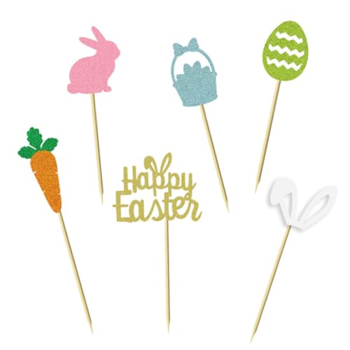 12pcs Osterkuchen Topper Frühling Hase Cupcake Kaninchenohren Karottenblüten Eier Hasenkuchen Topper 12pcs Osterkuchen Topper Frühling Hase Cupcake Kaninchenohren Karottenblüten Eier Hasenkuchen Topper von Nuelreva