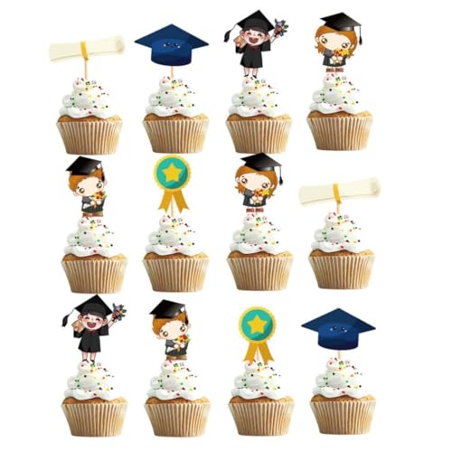 2023 Abschluss Cupcake Toppers Klasse von 2023 Cake Picks Abschlussfeier Dekorationen 12PCS Style 2 Kuchen -Topper für die Abschlussfeier 2023 Abschluss Cupcake Toppers Klasse von 2023 Cake Picks Abschlussfeier Dekorationen 12PCS Style 2 Kuchen -Topper für die Abschlussfeier von Nuelreva