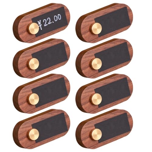 8PCS -Anbieter -Booth -Displayartikel Walnusspreisschilder für Einzelhandel mit Messingbeinen Easy Clip Elegante Preisschilder für Einzelhandel, Einkaufszentren, Supermärkte und Unternehmensanbieter von Nuelreva