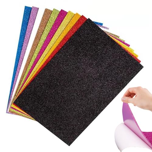 Glitzerkarte 30pcs A4 Glitter Cardstock Paper Sparkle Colored Card 10 Sortiertes Farbenpapier für DIY- und Kunstprojekte, Scrapbooking mit Backing -Kleberglitter Glitzerkarte 30pcs A4 Glitter Cardstock Paper Sparkle Colored Card 10 Sortiertes Farbenpapier für DIY- und Kunstprojekte, Scrapbooking mit Backing -Kleberglitter von Nuelreva