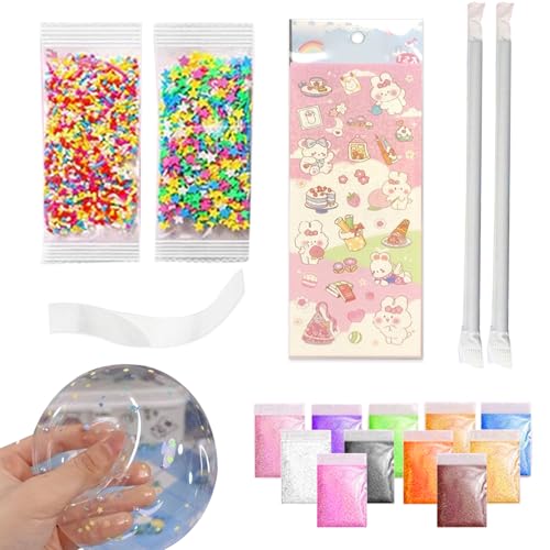 Nano Tape Bubbles Kit Accessoires aufblasbares Nano-Klebeband mit mehrfarbiger Füllung, 2 Stroh für DIY Bubbles Party Gunst für Kinder Bubble Kit von Nuelreva