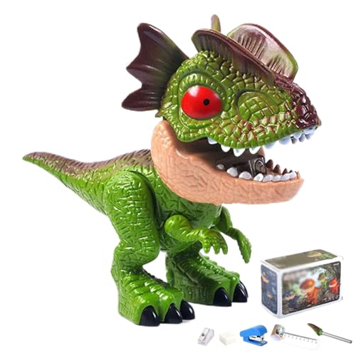 Nuelreva Dinosaurier -Briefpapier -Set, 5 in 1 Kid Stationery Set umfasst Herrscher, Bleistift, Bleistiftspitzer, Bindmaschine und Radiergummi, potenzielle Dinosaurierschule, Style 2 von Nuelreva