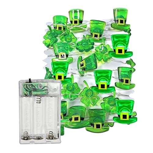 Nuelreva St. Patrick's Day String Light Shamrock Leprepechaun Hut Fairy Light für St. Patricks Dekor Keine Batterie LED Nuelreva St. Patrick's Day String Light Shamrock Leprepechaun Hut Fairy Light für St. Patricks Dekor Keine Batterie LED von Nuelreva
