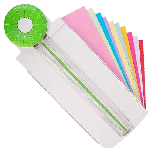 Papierschneider für das Handwerk mit 12-Stil-Klingen-Blattpapierschneider mit Lineal Lineal zu verwendungsfreier Basis für Sammelalbum, Gutscheine, Fotos und Karten für das Handwerk von Nuelreva