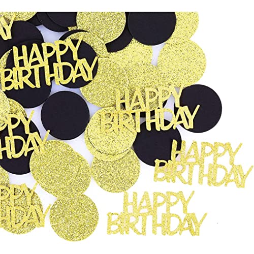 Party Confetti für Tisch Glitzer Schwarz und Gold Konfetti, Streuung von Streuspapierdekorationen (100 PCs) 1 von Nuelreva
