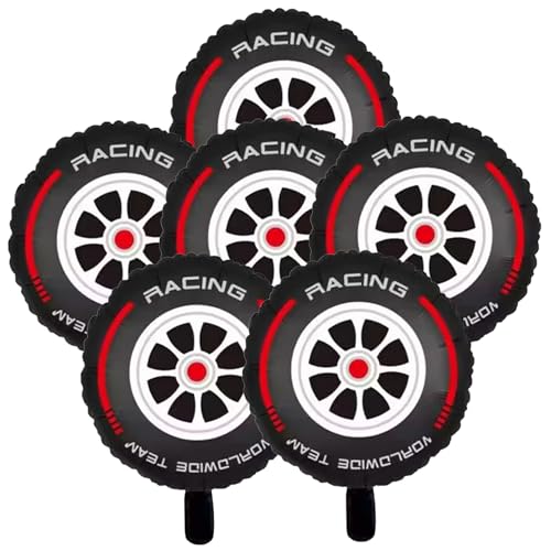 Radballons 6pcs 17 Zoll runde Aluminiumfolie Dekorative Reifenballons Geburtstagsfeier Rennwagen -Party -Dekorationen, Red Stripe Wheel Radballons 6pcs 17 Zoll runde Aluminiumfolie Dekorative Reifenballons Geburtstagsfeier Rennwagen -Party -Dekorationen, Red Stripe Wheel von Nuelreva