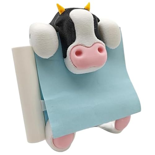Sticky Note Halter mit Stifthalter Kuhförmiger Pop-up Sticky Note Spenser für 3x3in mit Saugnäpftasse dekoratives Harz für Schreibtisch, Bürovorräte, schwarz H. H. Sticky Note Halter mit Stifthalter Kuhförmiger Pop-up Sticky Note Spenser für 3x3in mit Saugnäpftasse dekoratives Harz für Schreibtisch, Bürovorräte, schwarz H. H. von Nuelreva