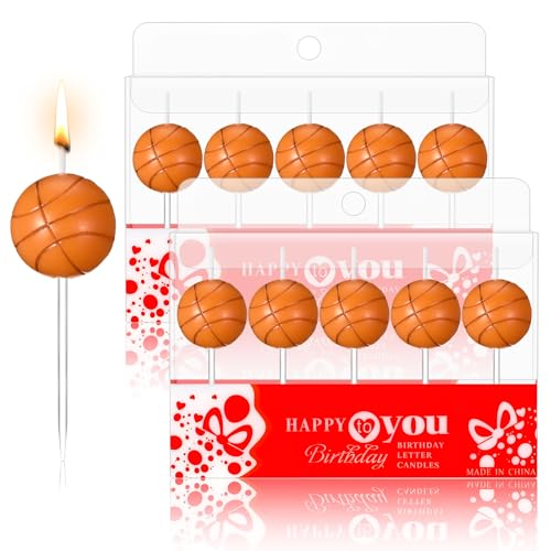 Nuenen 10 Stück Basketball Kuchenkerzen Basketballform Geburtstagskerzen Kuchen Dekorationen Basketball Kerzen Cupcake Topper für Geburtstag Jungen Mädchen Kinder Party Deko Geschenk, Orange Nuenen 10 Stück Basketball Kuchenkerzen Basketballform Geburtstagskerzen Kuchen Dekorationen Basketball Kerzen Cupcake Topper für Geburtstag Jungen Mädchen Kinder Party Deko Geschenk, Orange von Nuenen