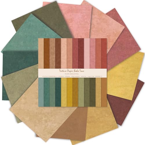 Scrapbook-Papier, 30,5 x 30,5 cm, 24 Blatt/24 Designs, doppelseitig, strukturiertes Kraftpapier, böhmisches Muster, Scrapbooking, Papierkarten für Junk-Tagebücher, Kartenherstellung, Origami-Fotoalbum Scrapbook-Papier, 30,5 x 30,5 cm, 24 Blatt/24 Designs, doppelseitig, strukturiertes Kraftpapier, böhmisches Muster, Scrapbooking, Papierkarten für Junk-Tagebücher, Kartenherstellung, Origami-Fotoalbum von Nufiwra