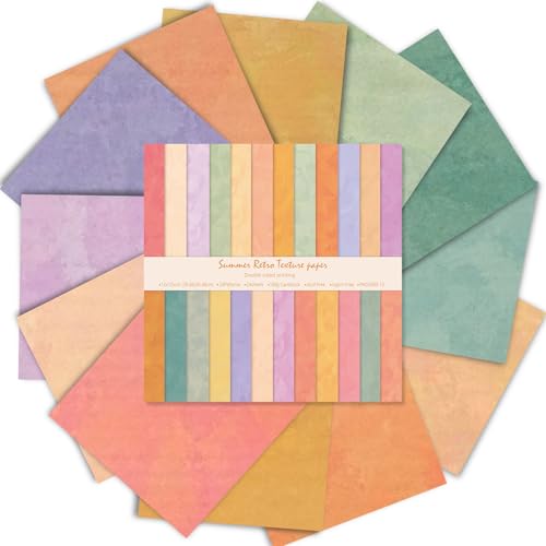 Scrapbook-Papier, 30,5 x 30,5 cm, 24 Blatt/24 Designs, doppelseitig, strukturiertes Kraftpapier, bunt gemustert, Scrapbooking-Papier, Kartenmaterial für Junk-Tagebücher, Kartenherstellung Scrapbook-Papier, 30,5 x 30,5 cm, 24 Blatt/24 Designs, doppelseitig, strukturiertes Kraftpapier, bunt gemustert, Scrapbooking-Papier, Kartenmaterial für Junk-Tagebücher, Kartenherstellung von Nufiwra