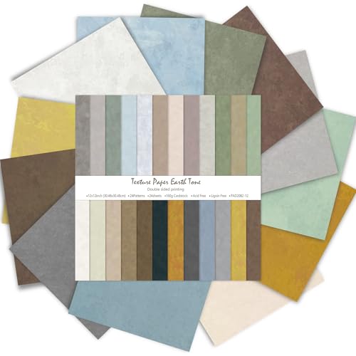 Scrapbook-Papier, 30,5 x 30,5 cm, 24 Blatt/24 Designs, doppelseitiges strukturiertes Bastelpapier, Boho-gemustertes Scrapbooking-Papier für Scrapbook-Zubehör, Junk-Tagebücher, Kartenherstellung Scrapbook-Papier, 30,5 x 30,5 cm, 24 Blatt/24 Designs, doppelseitiges strukturiertes Bastelpapier, Boho-gemustertes Scrapbooking-Papier für Scrapbook-Zubehör, Junk-Tagebücher, Kartenherstellung von Nufiwra