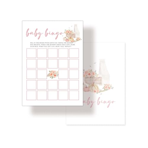 Nuhany Baby-Bingo-Karten für den Herbst, 12,7 x 17,8 cm, kleine Kürbis-Bingo-Karten für Gäste, Thanksgiving, geschlechtsneutrales Partyzubehör für Dekorationen, Gastgeschenke, 25 Stück – A06 von Nuhany