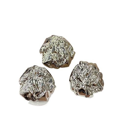 6 Stück 15 mm/18 mm/20 mm/23 mm gerüschte Metallknöpfe (Farbe 1, 23 mm, 6 Stück) von Nuheekg