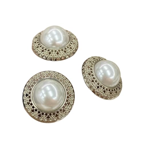6 Stück 15 mm bis 23 mm hohle perlähnliche Metallknöpfe (Farbe 2, 18 mm, 6 Stück) von Nuheekg